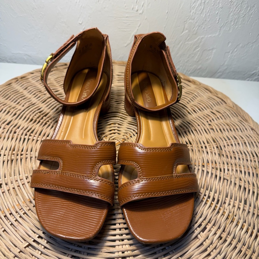 Franco sarto Classic Brown Ankle-Strap Women’s Sandals